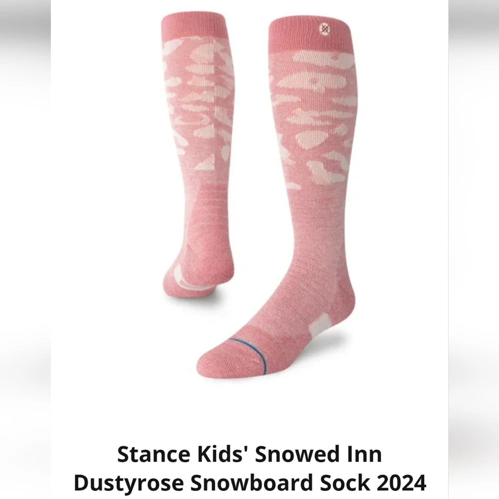 NWT Kid's Snowed Inn Stance Dusty Rose Snowboard OTC Socks